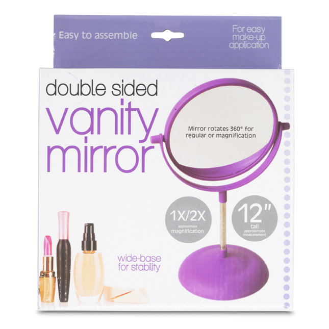 Mirror Double Sided Purple 12'' Vanity Mirror