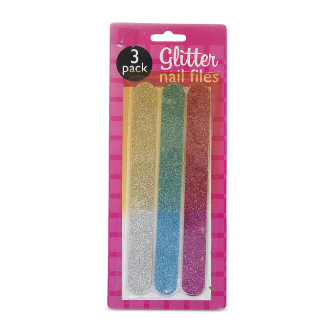 Nail Files 3pc Glitter Nail Files
