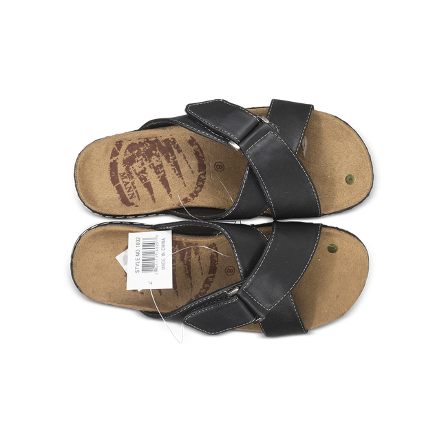 MannBlack & Tan Gents Sandals