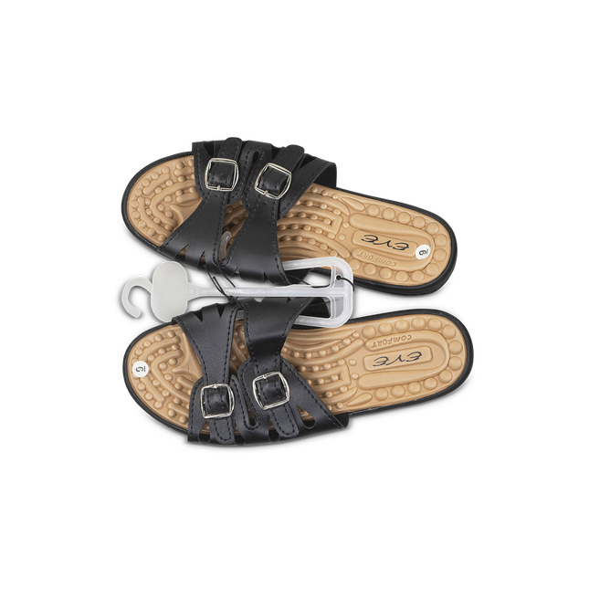 EveBlack & Tan Ladies Comfortt Sandals