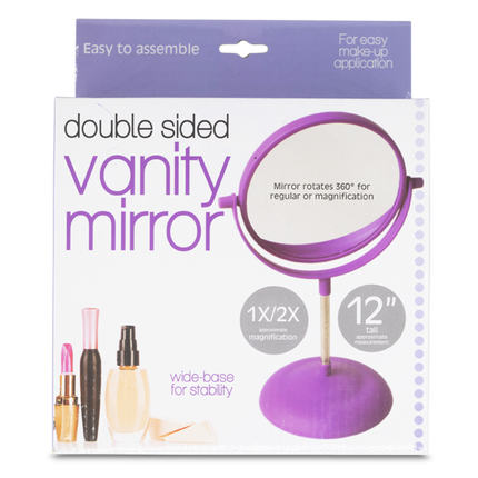 Mirror Double Sided Purple 12'' Vanity Mirror