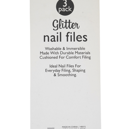 Nail Files 3pc Glitter Nail Files