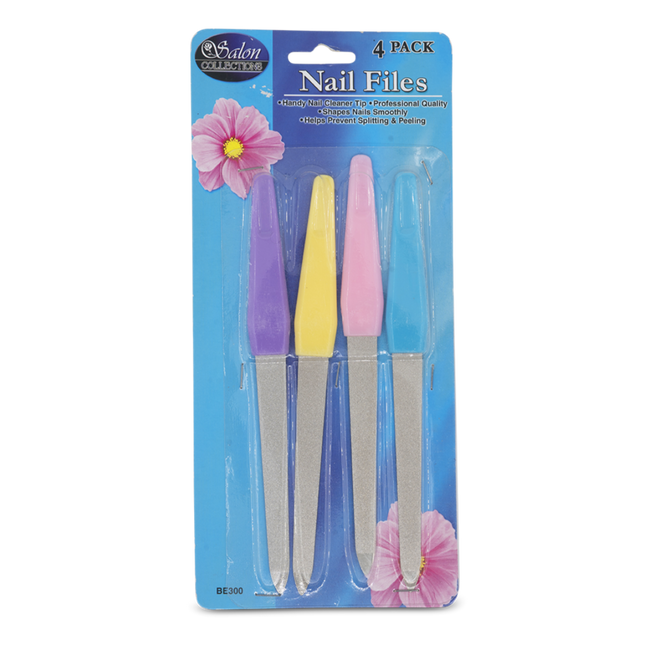 Salon Collections 4 pack Stainless Steel Nail Files