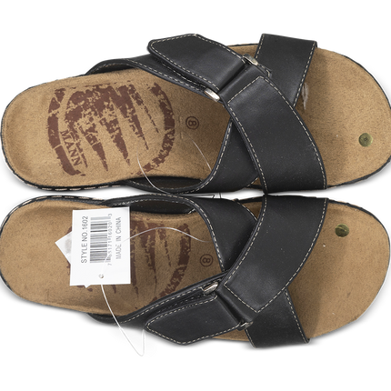 MannBlack & Tan Gents Sandals