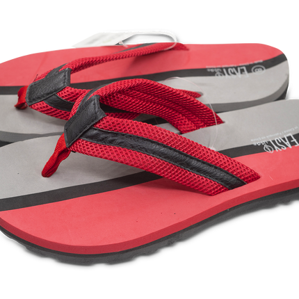 EasyRed/Grey Silicon Gents Flip Flops