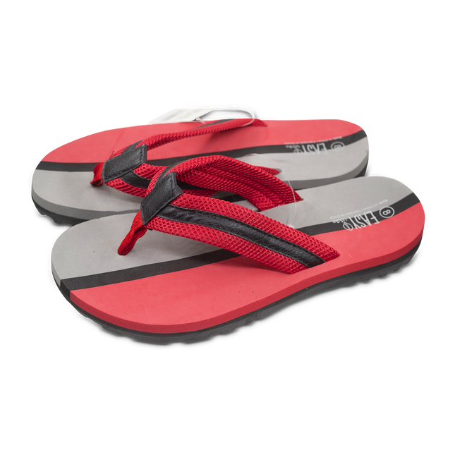 EasyRed/Grey Silicon Gents Flip Flops